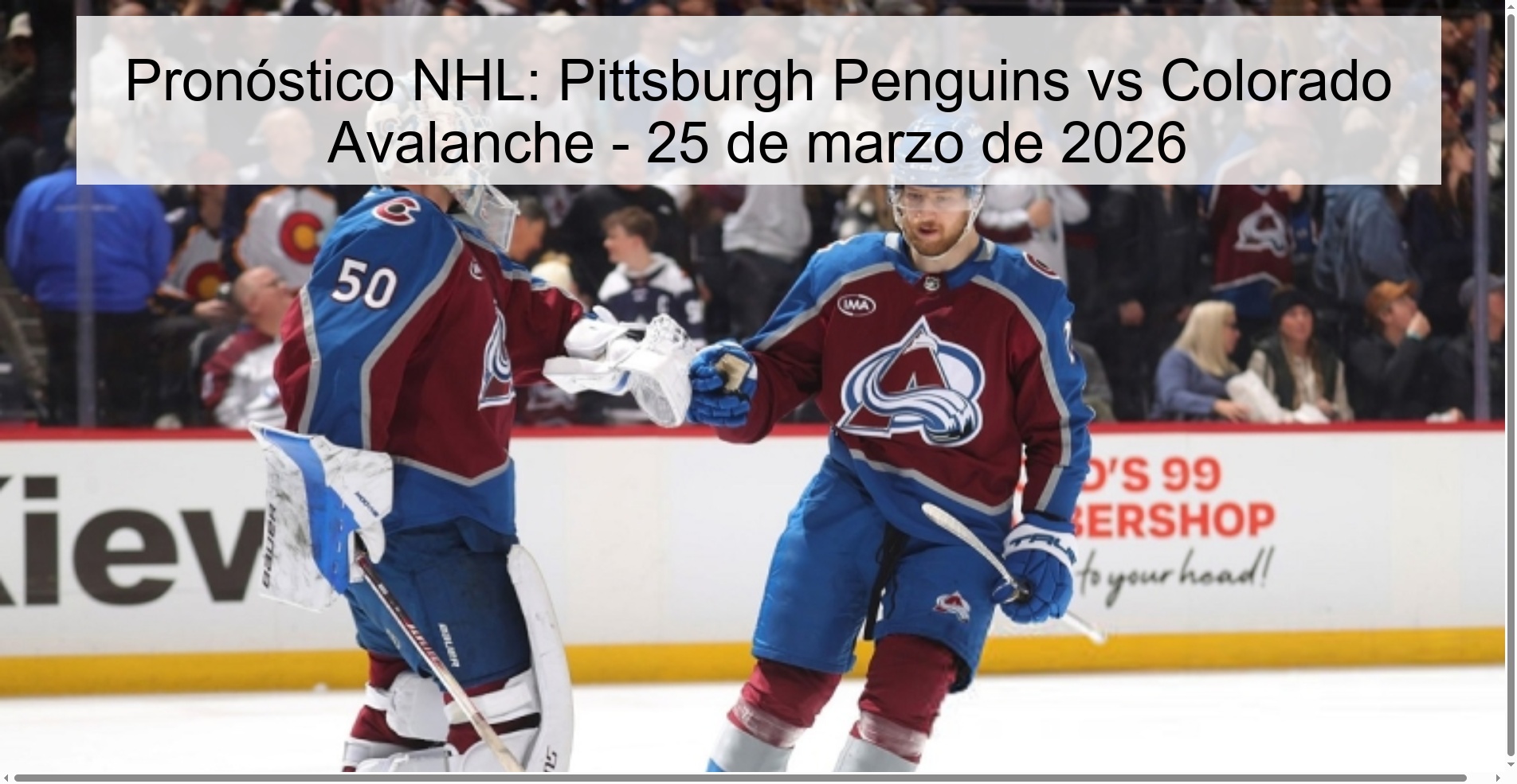 NHL Prediction: Pittsburgh Penguins vs Colorado Avalanche – March 25, 2026