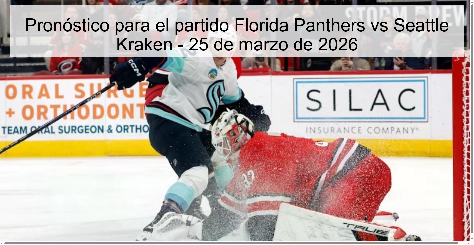 Prediction for the match Florida Panthers vs Seattle Kraken - March 25, 2026