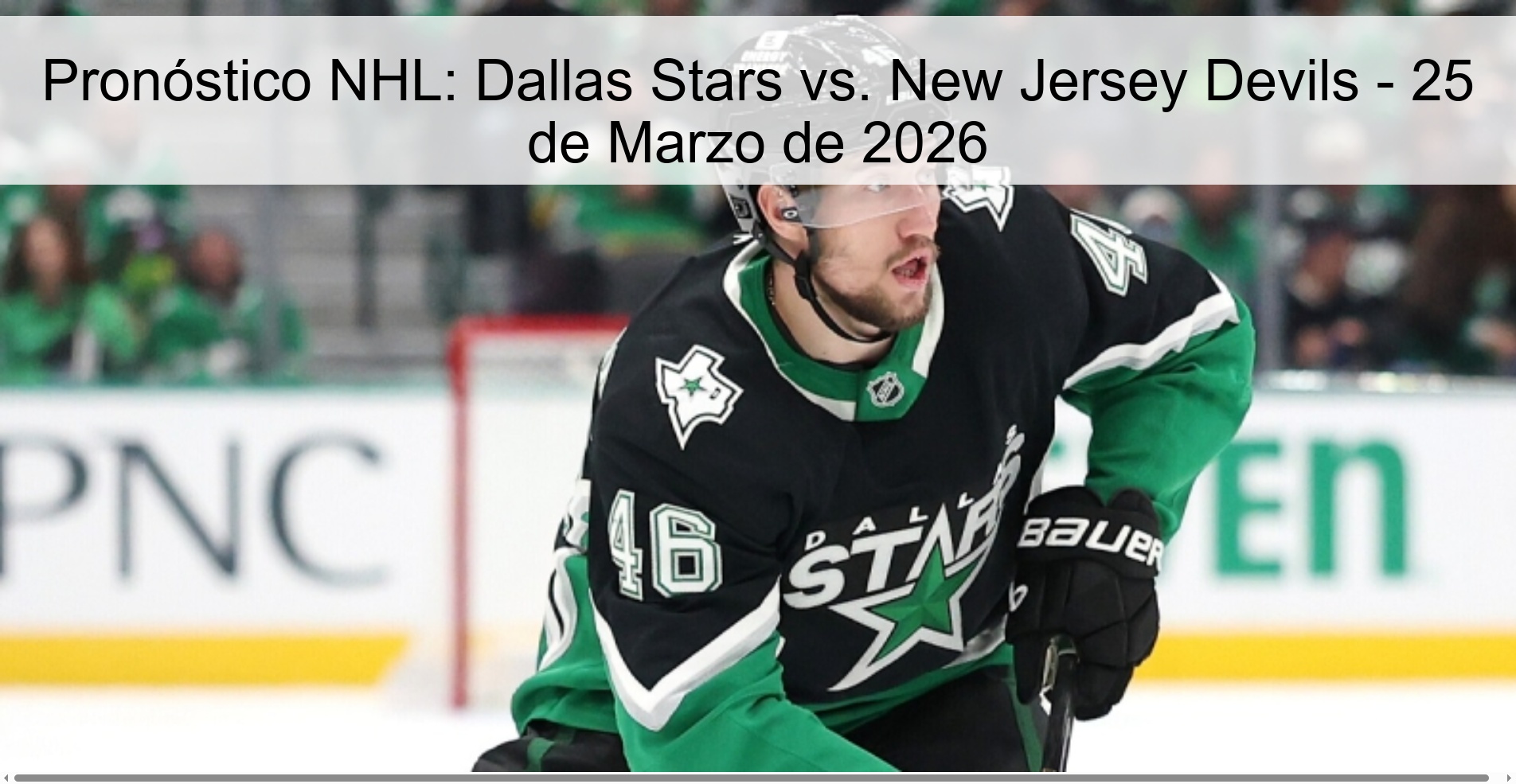 Pronóstico NHL: Dallas Stars vs. New Jersey Devils - 25 de Marzo de 2026