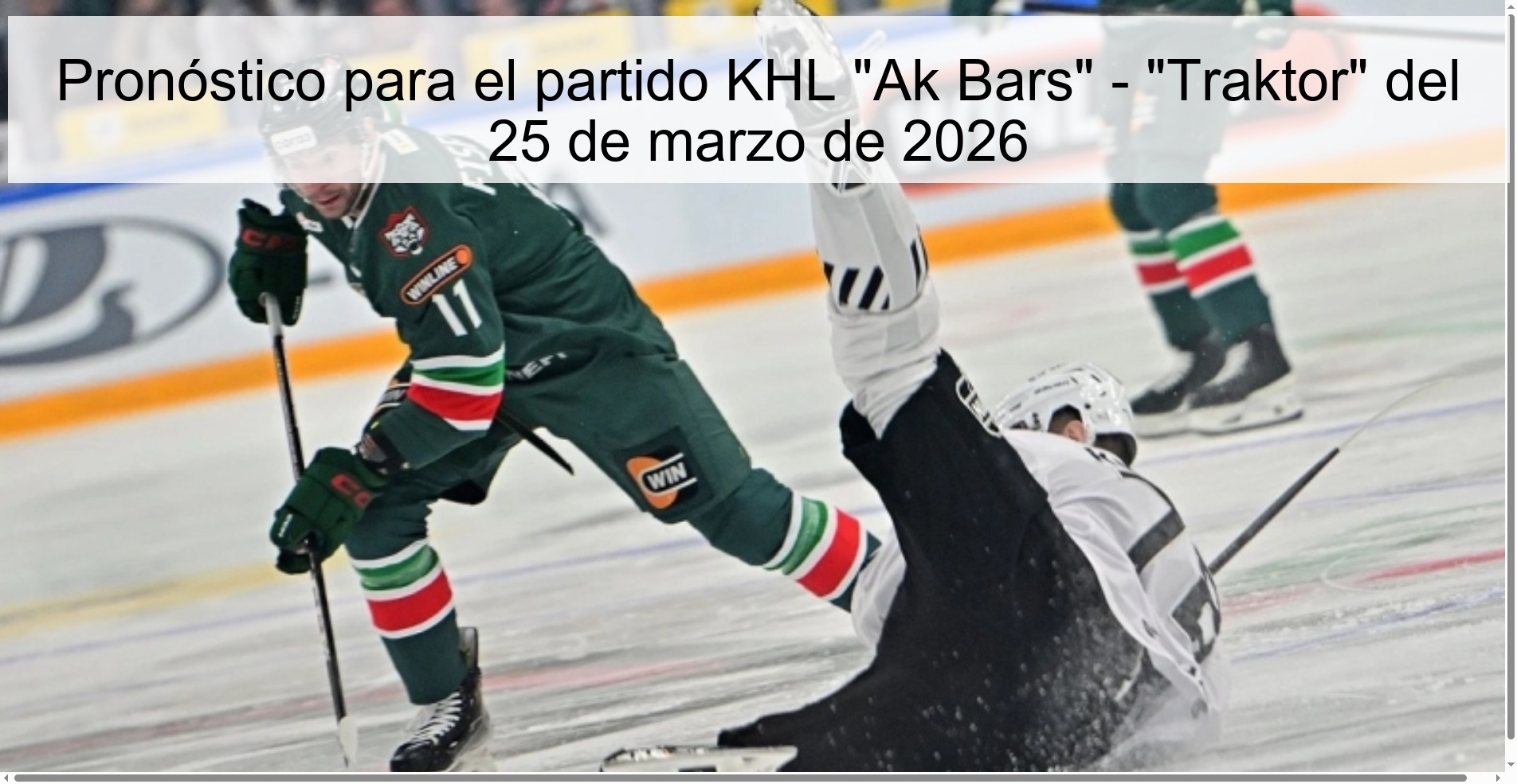 Forecast for the KHL match Forecast for the KHL match