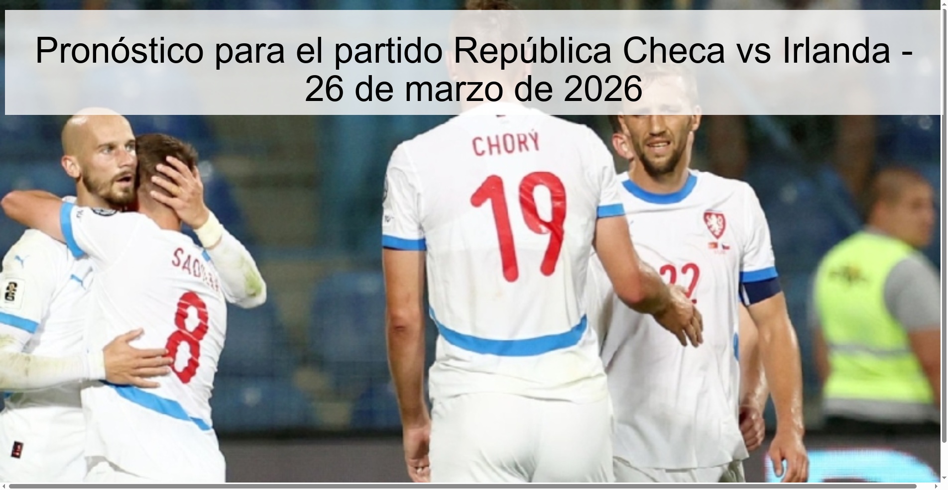 Prediction for the Czech Republic vs Ireland match - March 26, 2026