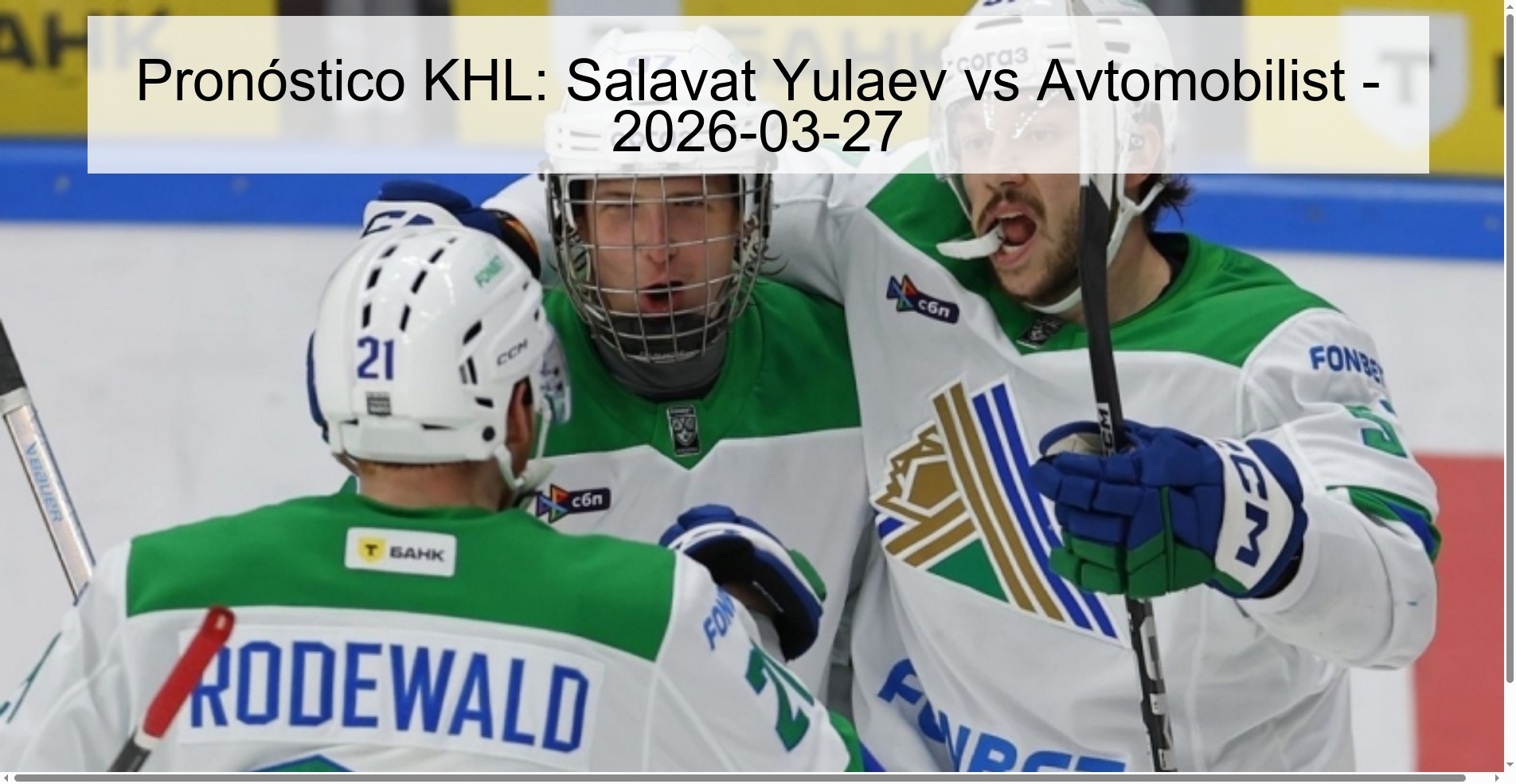 KHL Prediction: Salavat Yulaev vs Avtomobilist - 2026-03-27