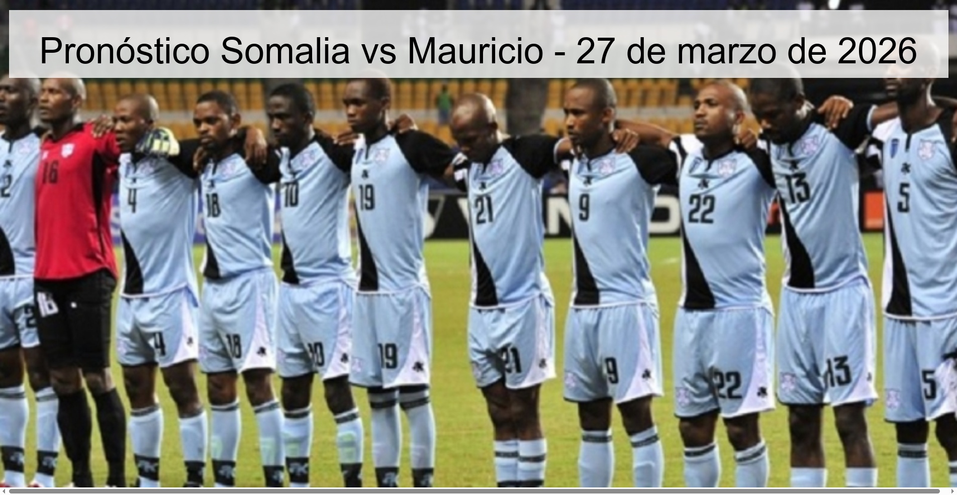 Pronóstico Somalia vs Mauricio - 27 de marzo de 2026