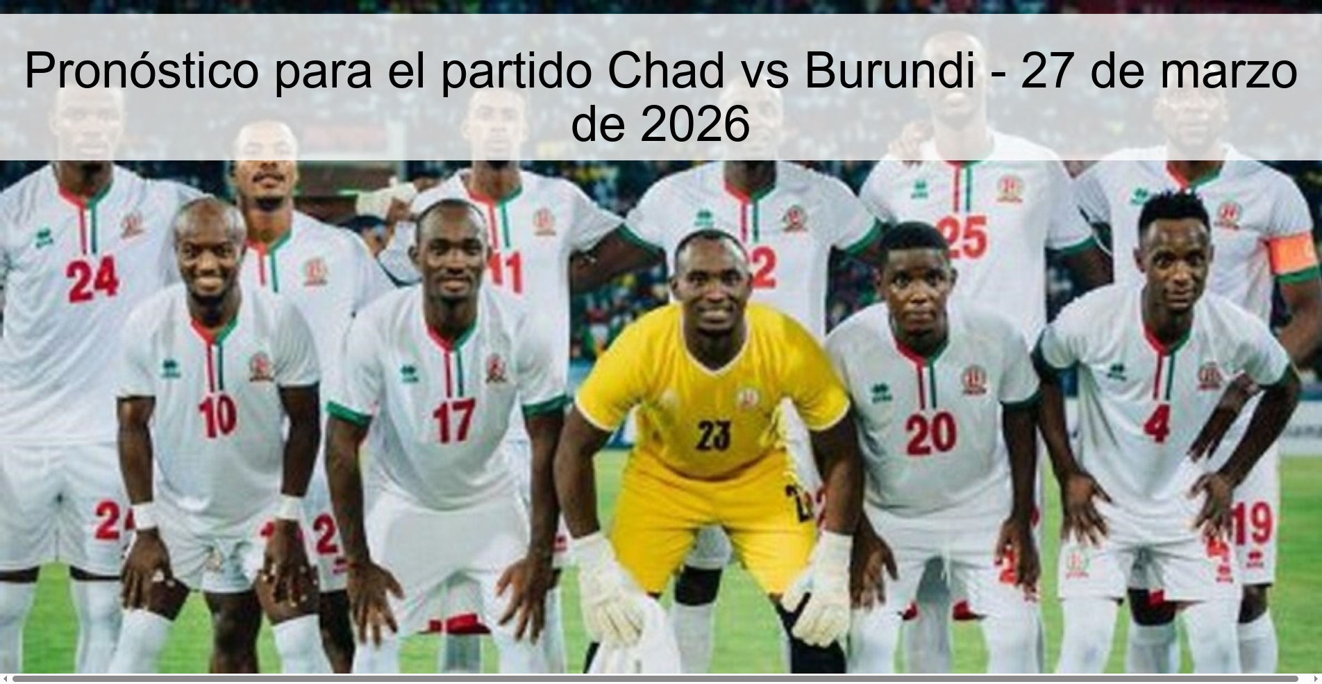 Prediction for the match Chad vs Burundi - March 27, 2026
