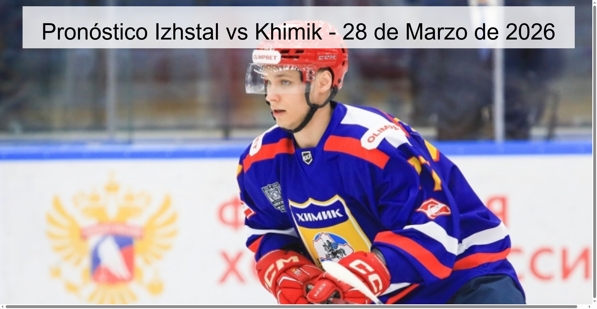 Pronóstico Izhstal vs Khimik - 28 de Marzo de 2026 Pronóstico Izhstal vs Khimik - 28 de Marzo de 2026