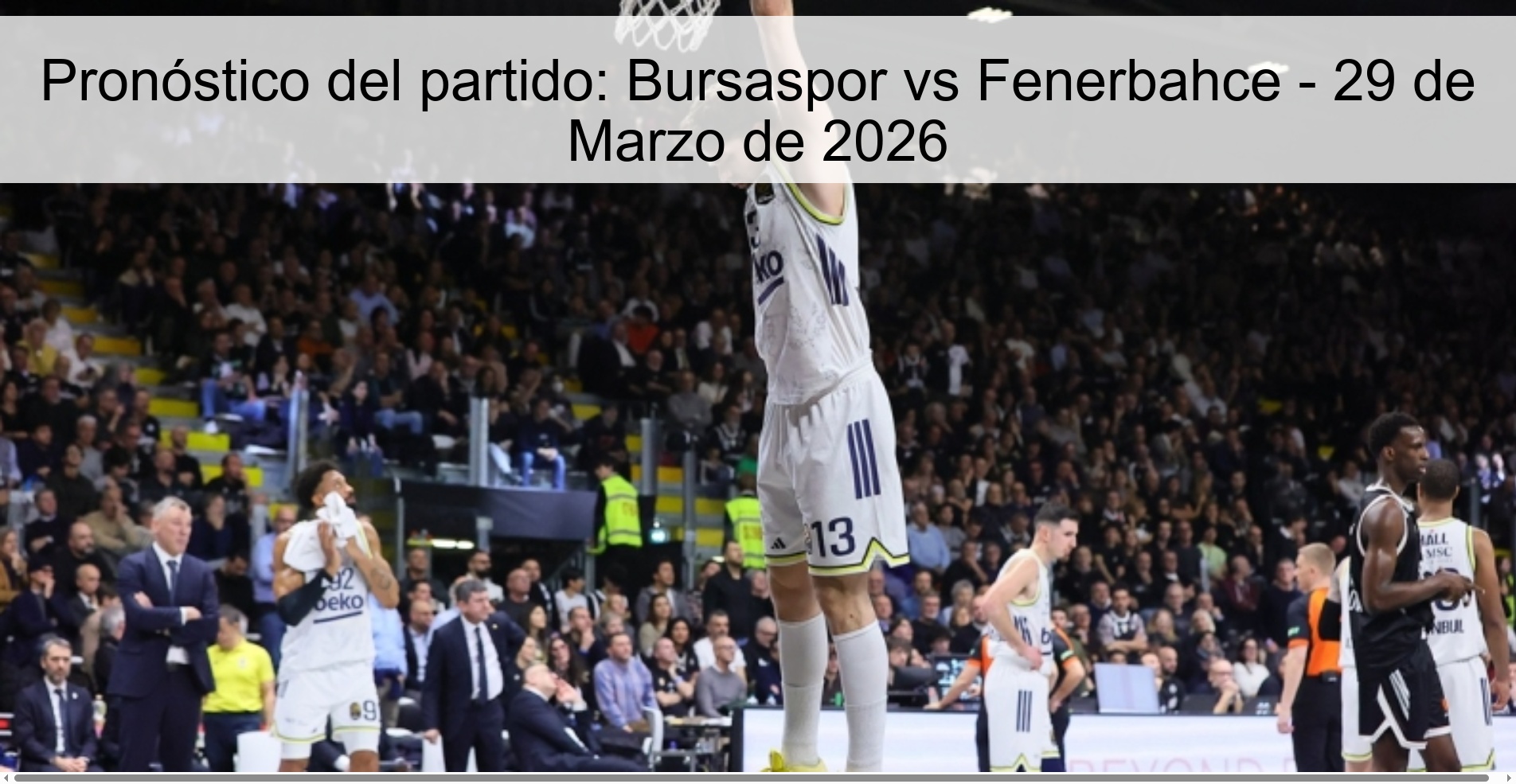 Pronóstico del partido: Bursaspor vs Fenerbahce - 29 de Marzo de 2026