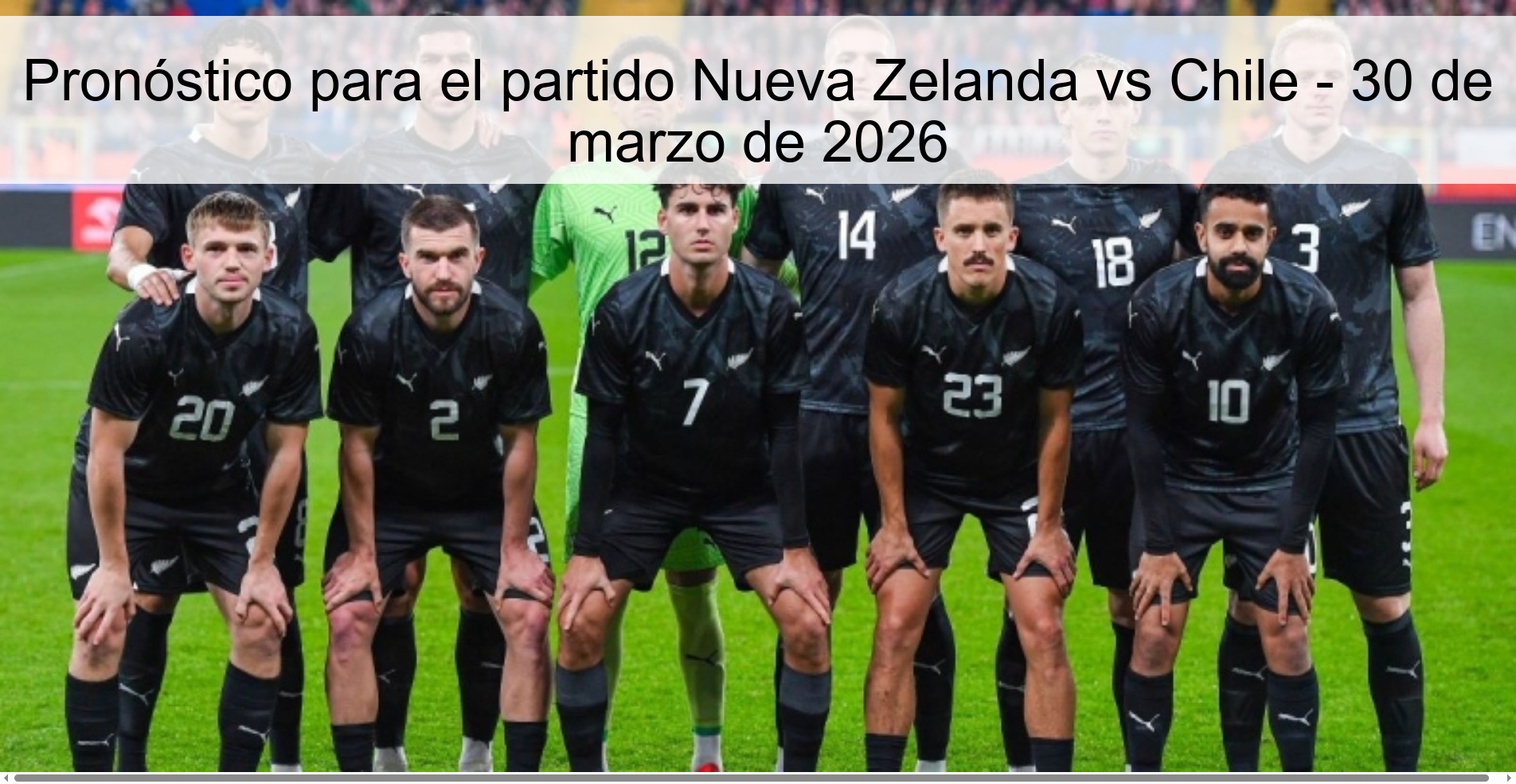 Pronóstico para el partido Nueva Zelanda vs Chile - 30 de marzo de 2026 Pronóstico para el partido Nueva Zelanda vs Chile - 30 de marzo de 2026