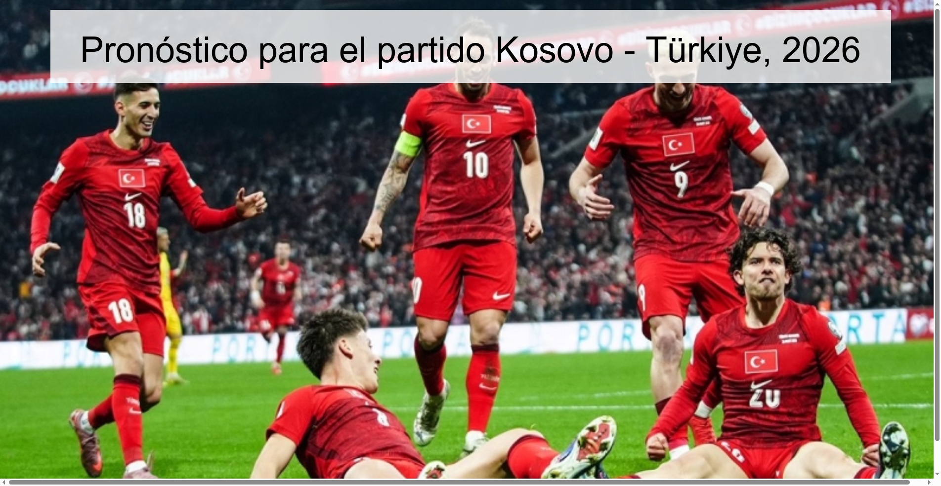 Pronóstico para el partido Kosovo - Türkiye, 2026