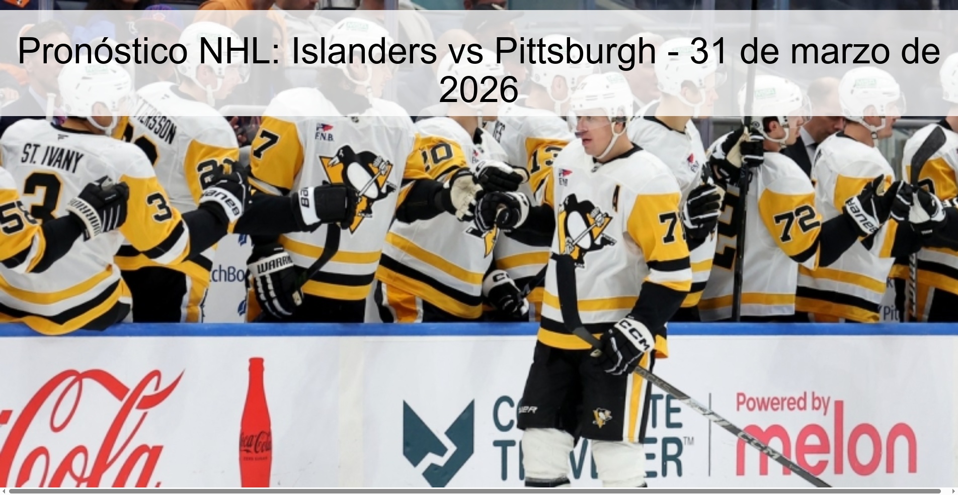 Pronóstico NHL: Islanders vs Pittsburgh - 31 de marzo de 2026 Pronóstico NHL: Islanders vs Pittsburgh - 31 de marzo de 2026