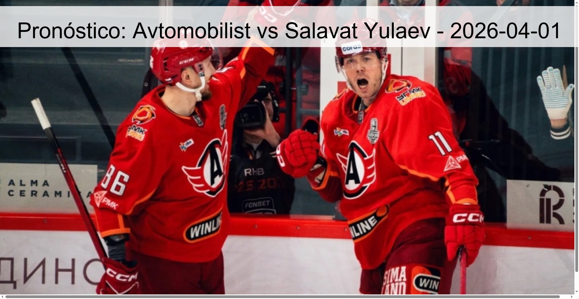 Pronóstico: Avtomobilist vs Salavat Yulaev - 2026-04-01