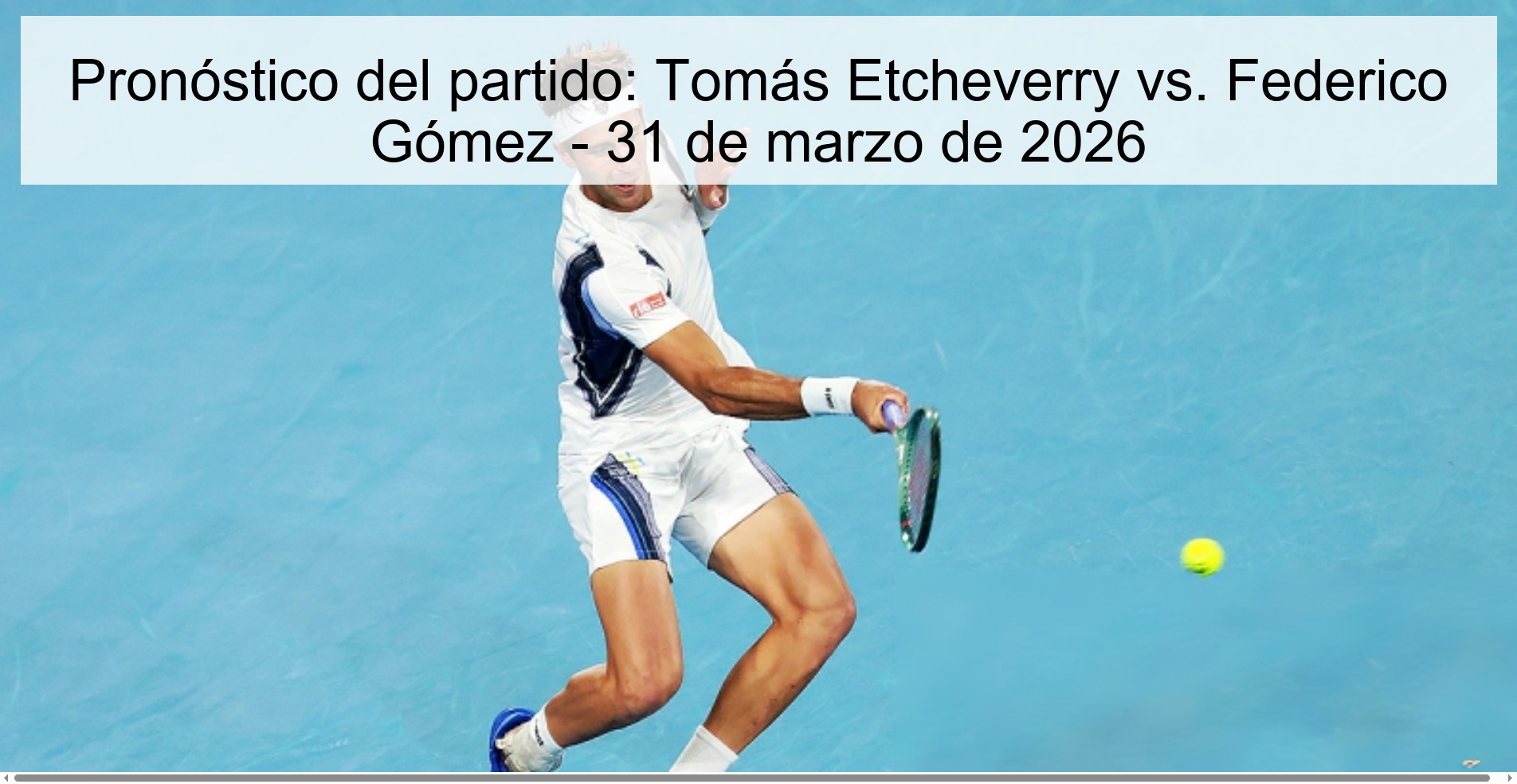 Pronóstico del partido: Tomás Etcheverry vs. Federico Gómez - 31 de marzo de 2026 Pronóstico del partido: Tomás Etcheverry vs. Federico Gómez - 31 de marzo de 2026