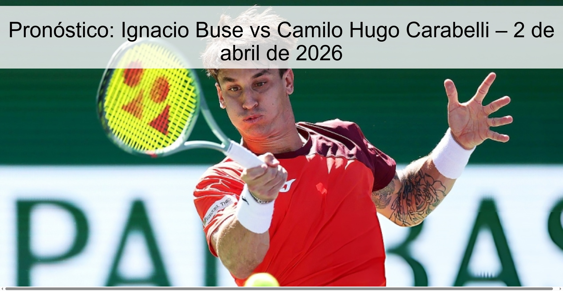 Pronóstico: Ignacio Buse vs Camilo Hugo Carabelli – 2 de abril de 2026 Pronóstico: Ignacio Buse vs Camilo Hugo Carabelli – 2 de abril de 2026