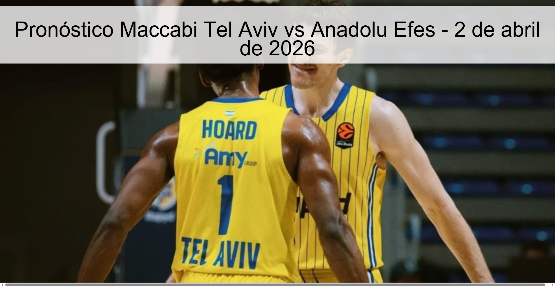 Pronóstico Maccabi Tel Aviv vs Anadolu Efes - 2 de abril de 2026