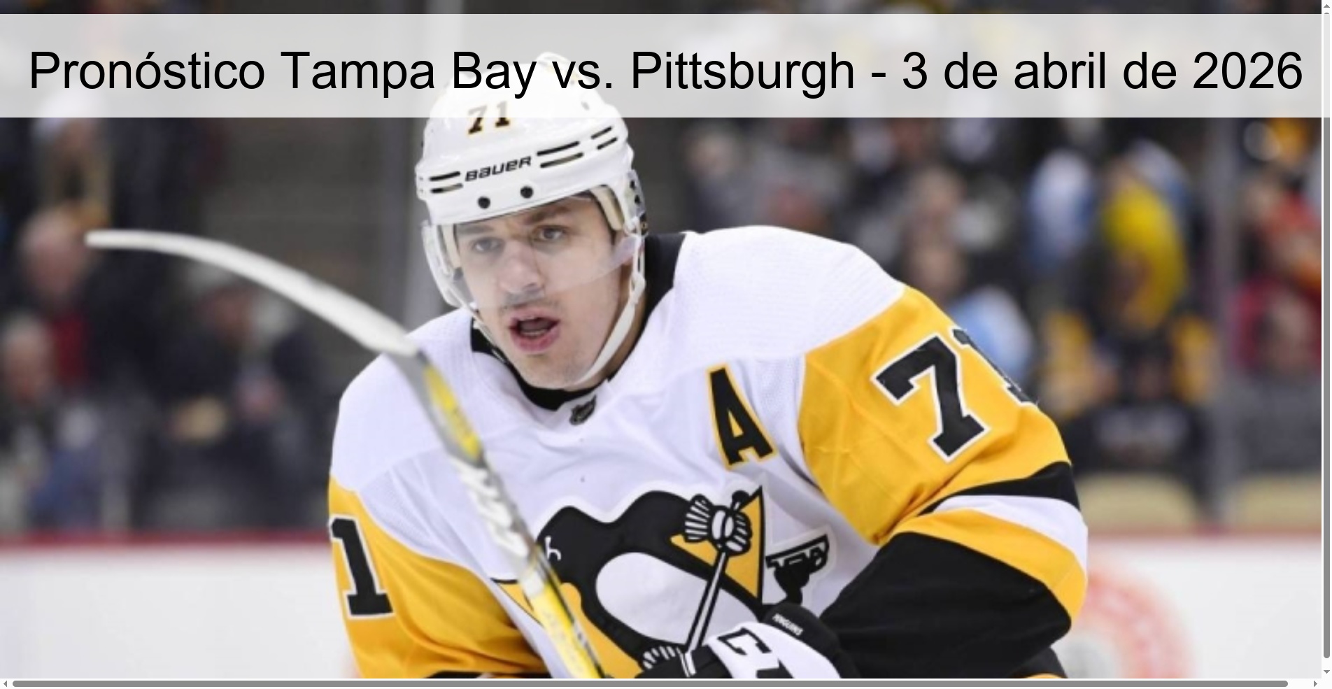 Pronóstico Tampa Bay vs. Pittsburgh - 3 de abril de 2026
