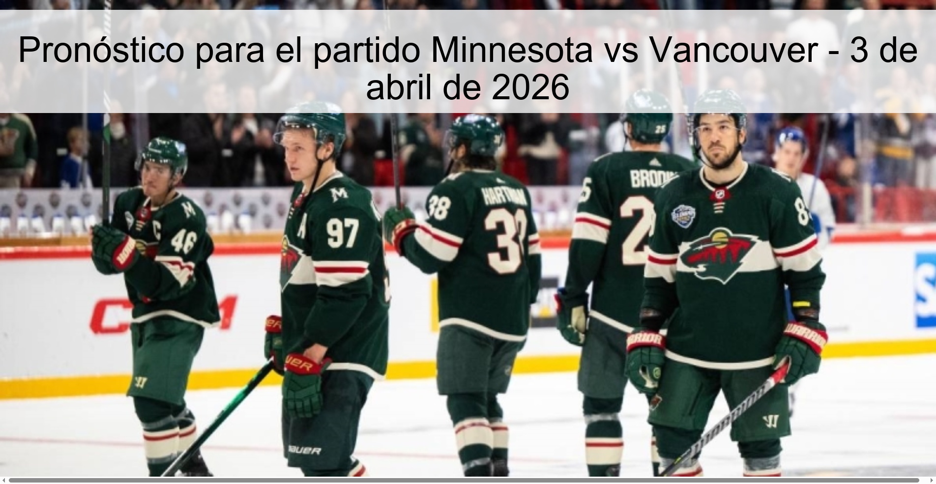 Pronóstico para el partido Minnesota vs Vancouver - 3 de abril de 2026