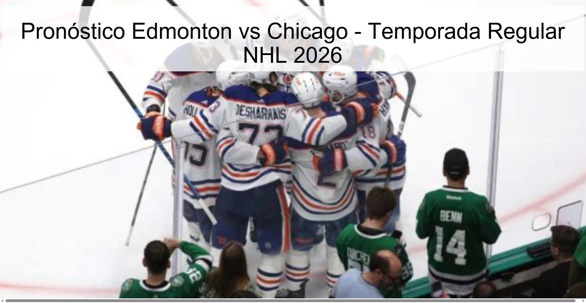 Pronóstico Edmonton vs Chicago - Temporada Regular NHL 2026