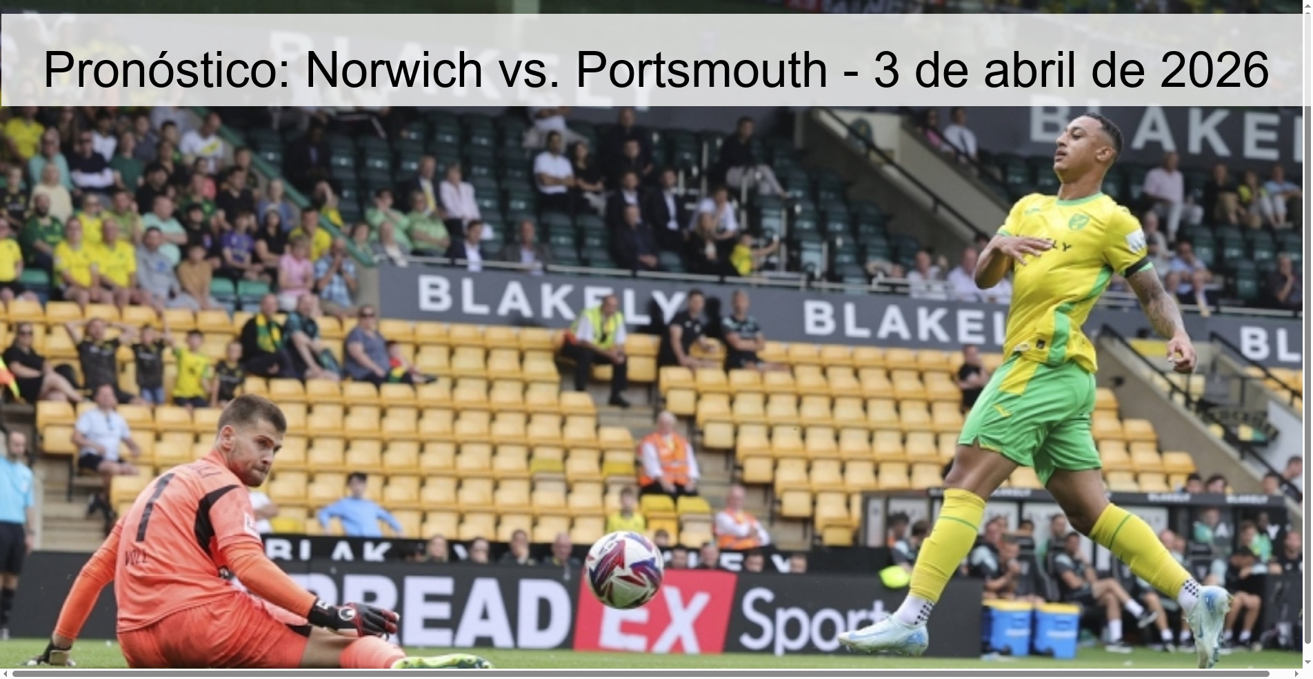 Pronóstico: Norwich vs. Portsmouth - 3 de abril de 2026