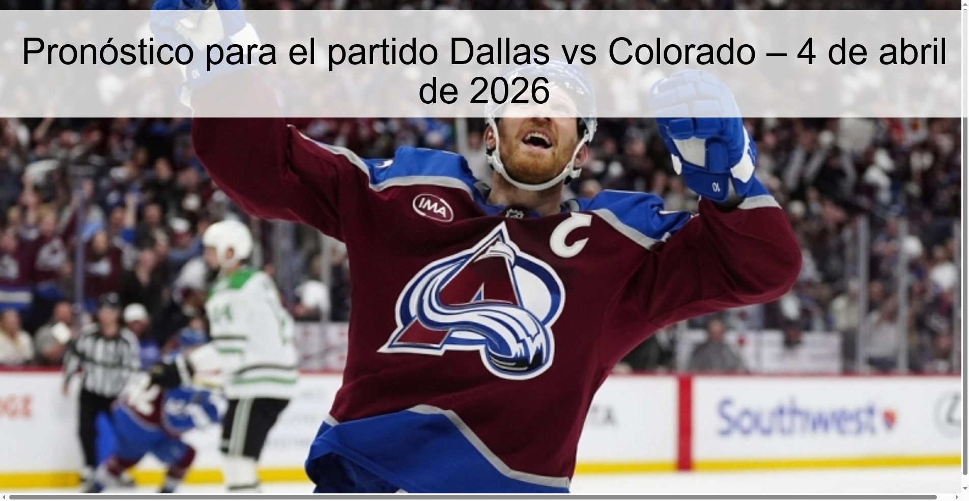 Pronóstico para el partido Dallas vs Colorado – 4 de abril de 2026 Pronóstico para el partido Dallas vs Colorado – 4 de abril de 2026