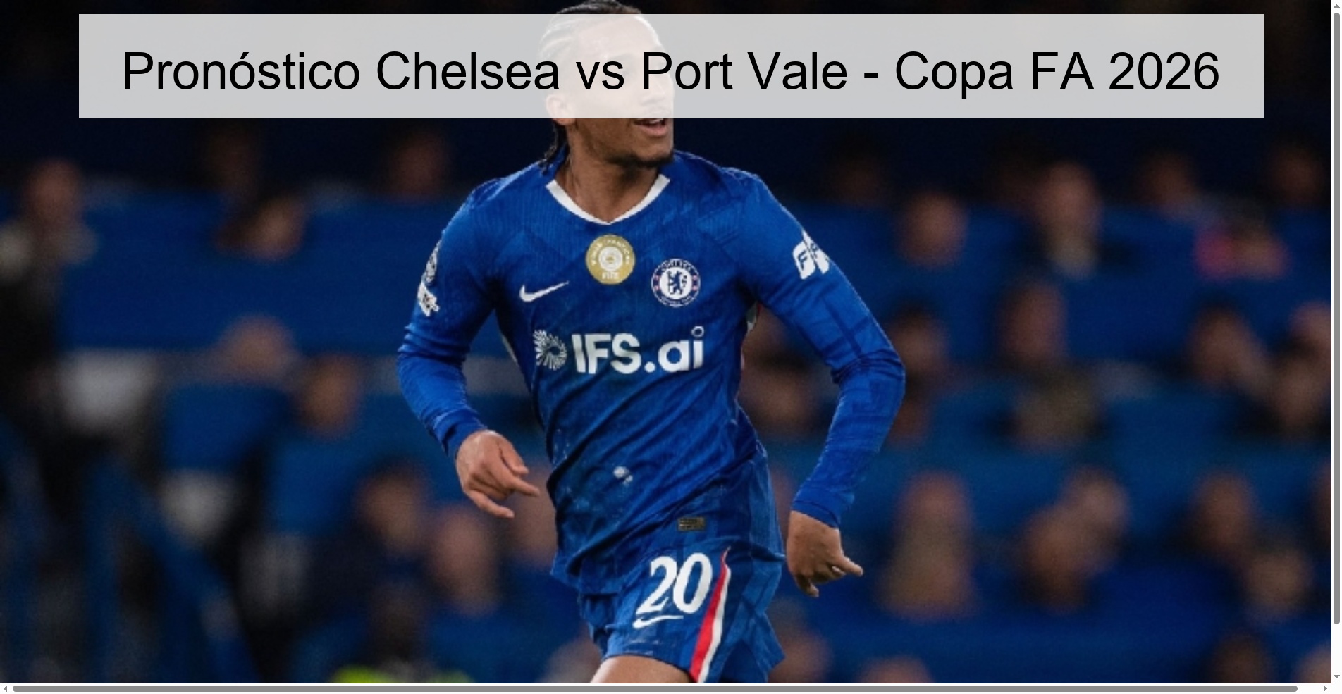 Pronóstico Chelsea vs Port Vale - Copa FA 2026 Pronóstico Chelsea vs Port Vale - Copa FA 2026