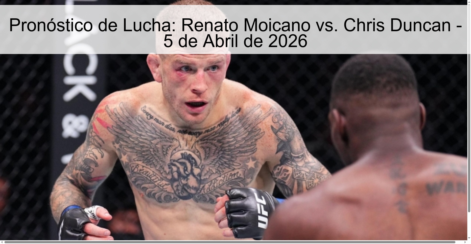 Pronóstico de Lucha: Renato Moicano vs. Chris Duncan - 5 de Abril de 2026