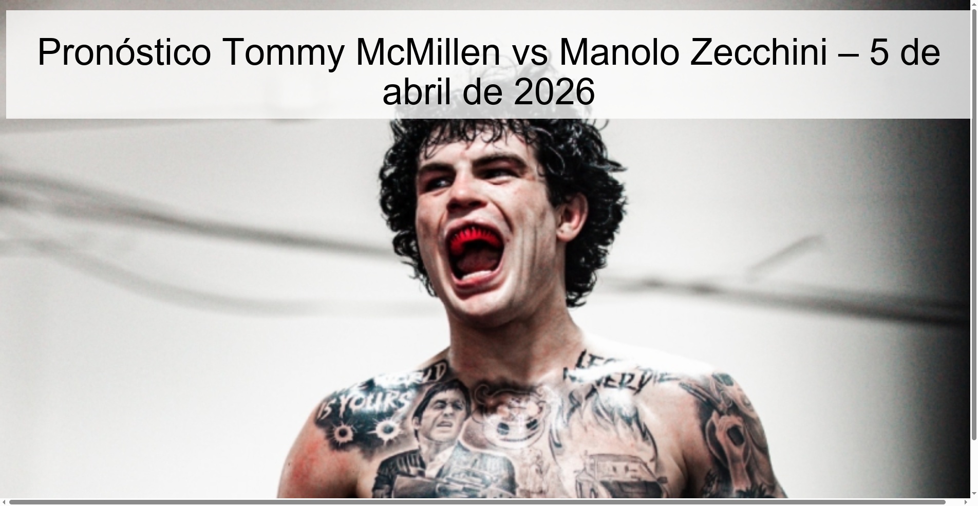 Pronóstico Tommy McMillen vs Manolo Zecchini – 5 de abril de 2026