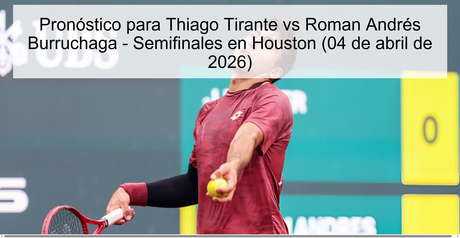 Pronóstico para Thiago Tirante vs Roman Andrés Burruchaga - Semifinales en Houston (04 de abril de 2026)