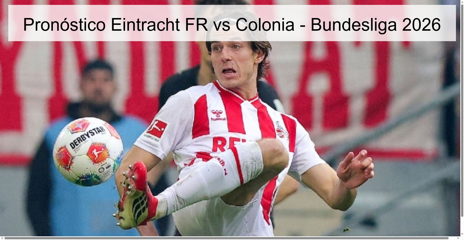 Pronóstico Eintracht FR vs Colonia - Bundesliga 2026