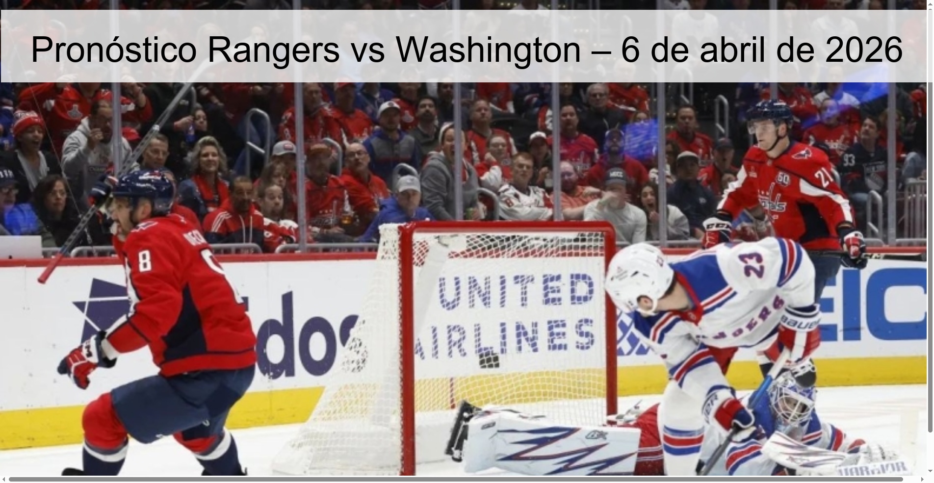 Pronóstico Rangers vs Washington – 6 de abril de 2026 Pronóstico Rangers vs Washington – 6 de abril de 2026