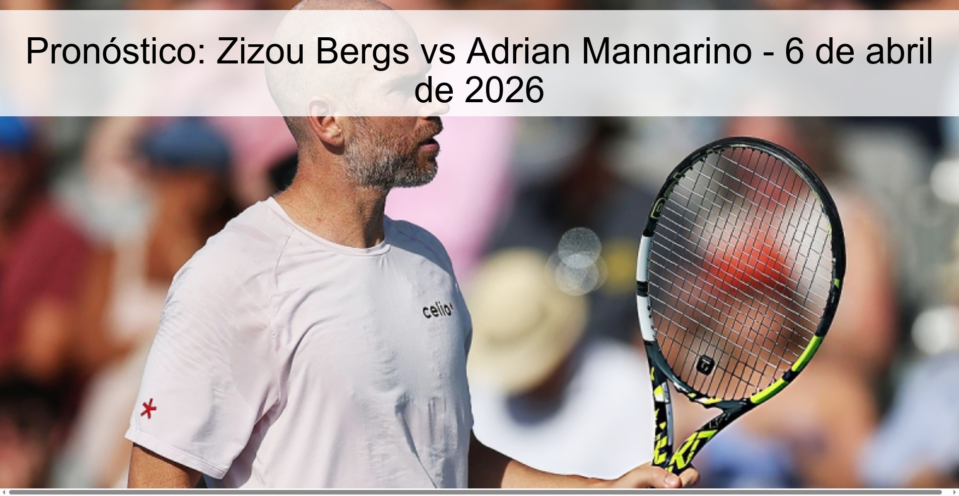 Pronóstico: Zizou Bergs vs Adrian Mannarino - 6 de abril de 2026 Pronóstico: Zizou Bergs vs Adrian Mannarino - 6 de abril de 2026