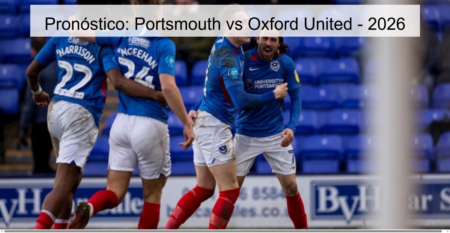 Pronóstico: Portsmouth vs Oxford United - 2026