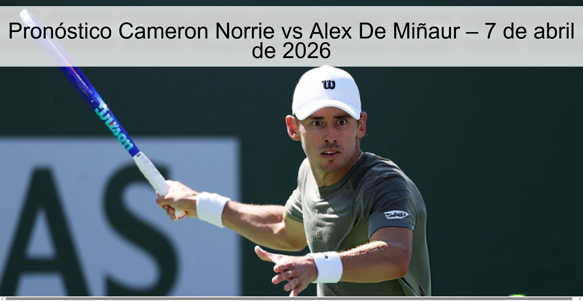 Pronóstico Cameron Norrie vs Alex De Miñaur – 7 de abril de 2026