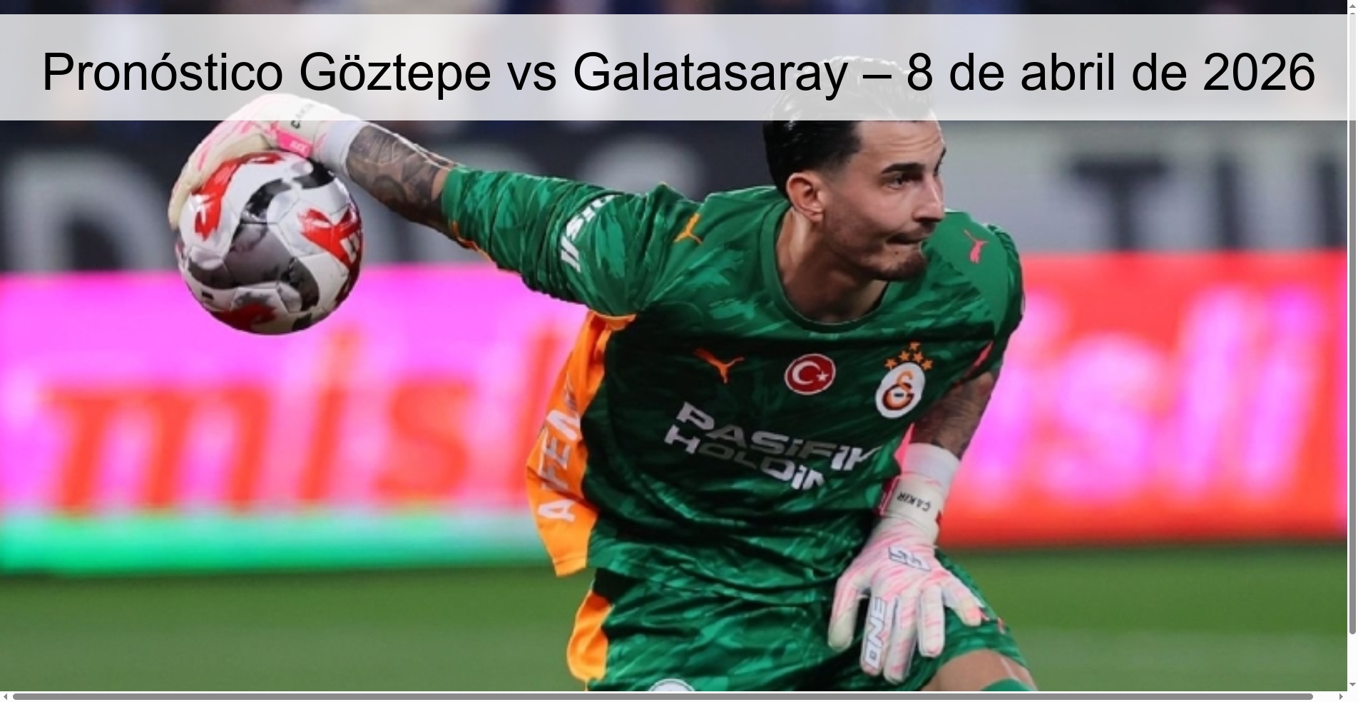 Pronóstico Göztepe vs Galatasaray – 8 de abril de 2026
