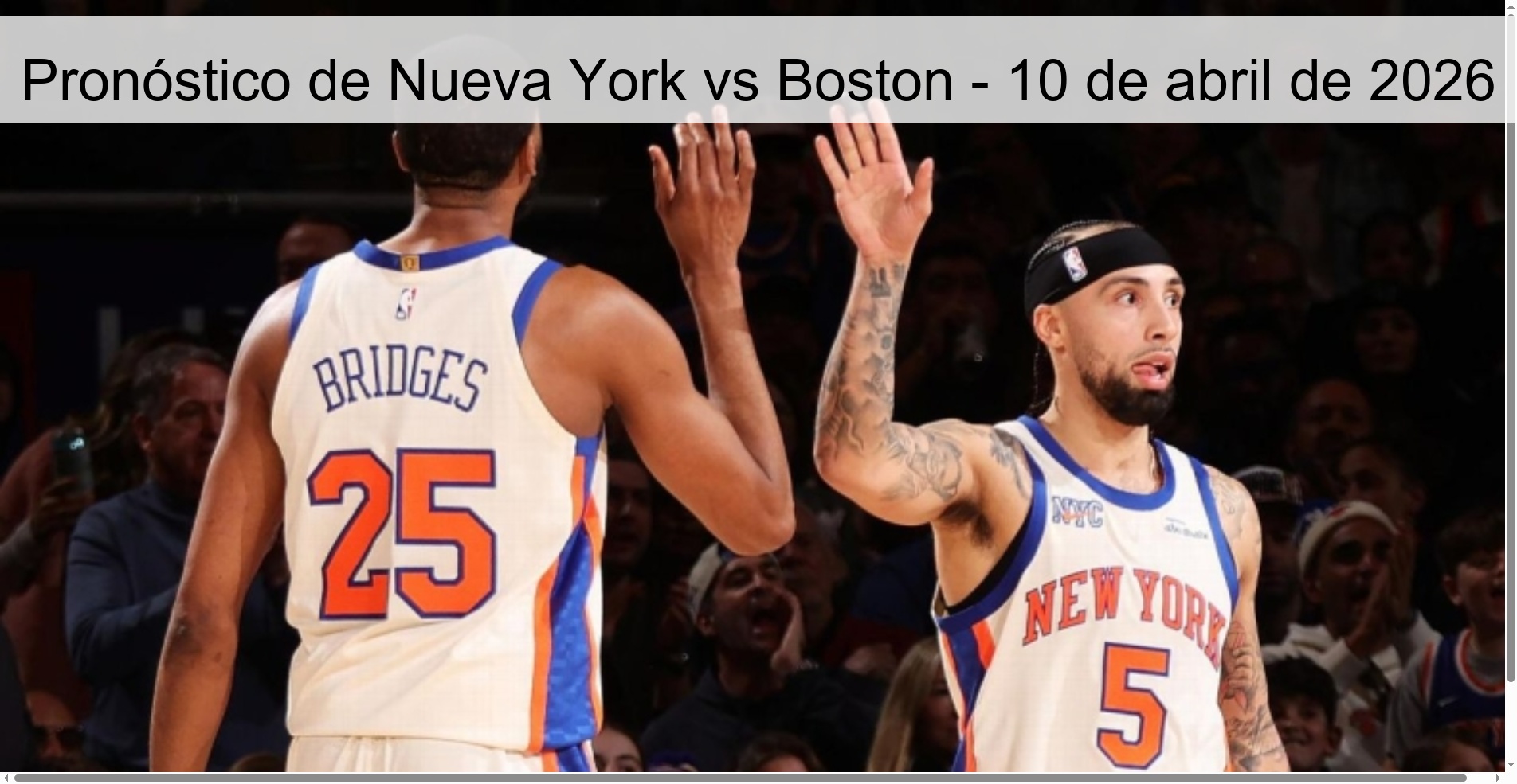 Pronóstico de Nueva York vs Boston - 10 de abril de 2026