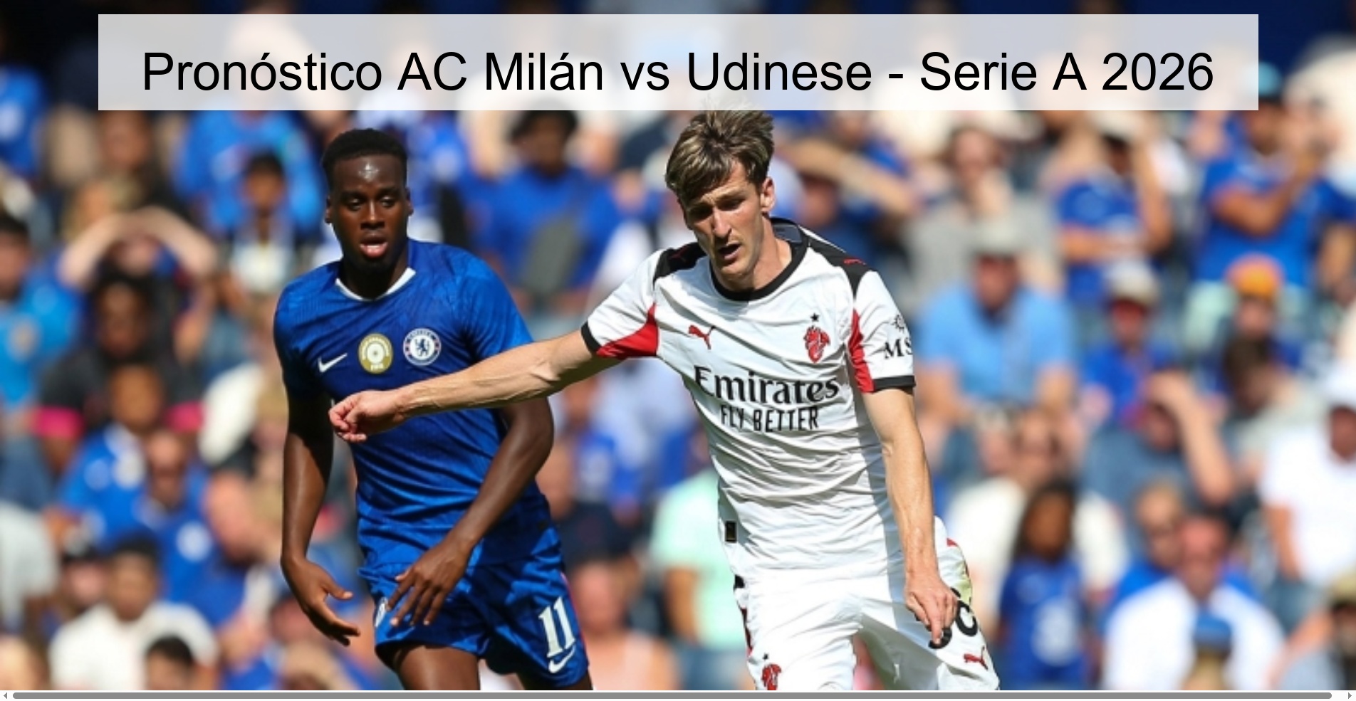 Pronóstico AC Milán vs Udinese - Serie A 2026