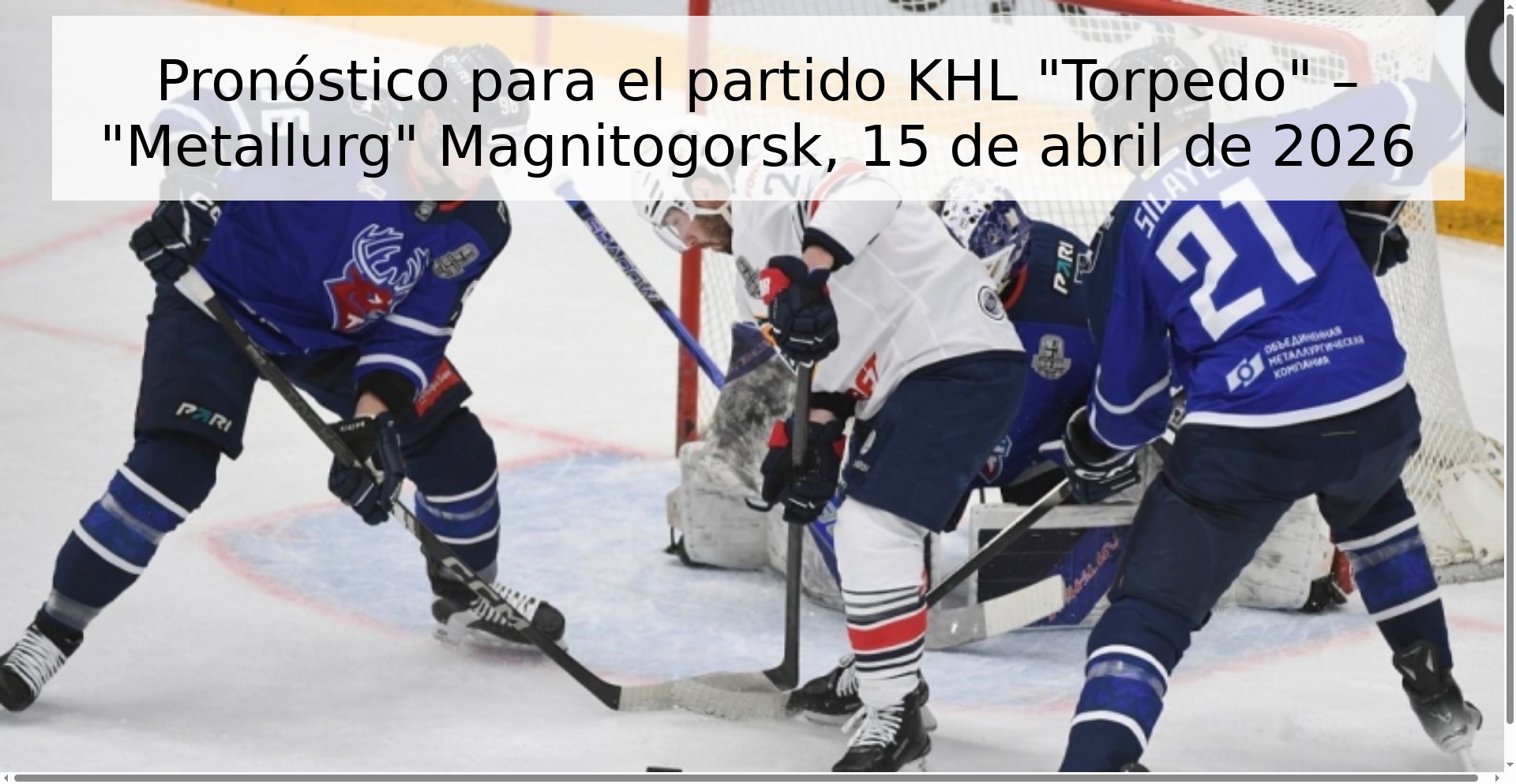 Pronóstico para el partido KHL 