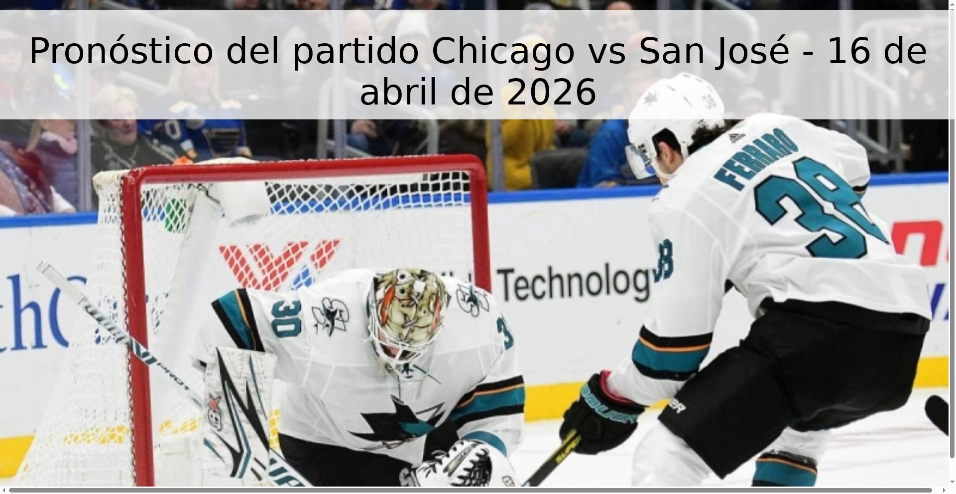 Pronóstico del partido Chicago vs San José - 16 de abril de 2026 Pronóstico del partido Chicago vs San José - 16 de abril de 2026