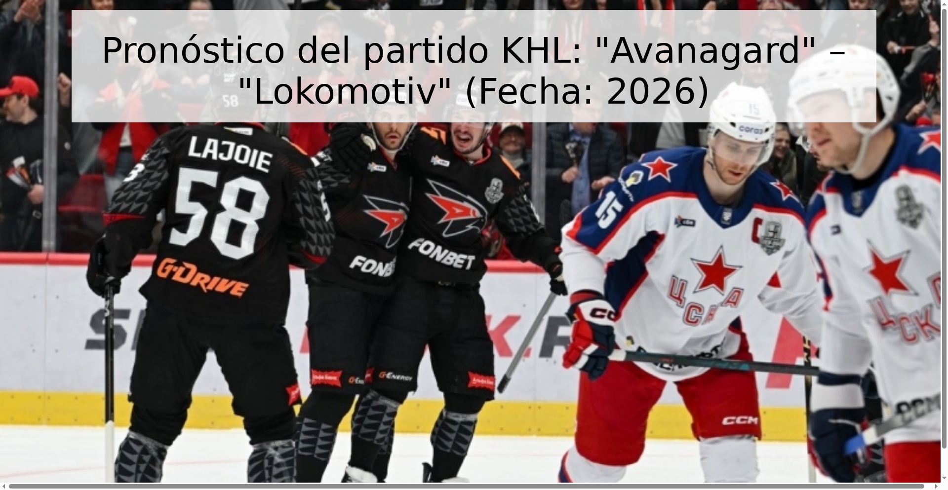 Pronóstico del partido KHL: 