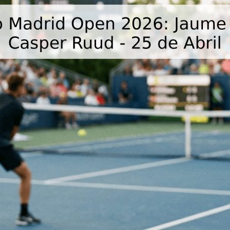 Pronóstico Madrid Open 2026: Jaume Munar vs. Casper Ruud – 25 de Abril
